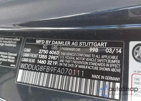 2015 Mercedes-Benz S 550 4Matic из США, поврежденный, VIN WDDUG8FB9FA070111